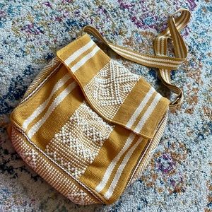 New handmade yellow Mexican style bag